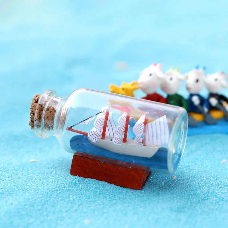 5 шт. Средиземноморский пиратский корабль Желая бутылка парусная лодка дрейф