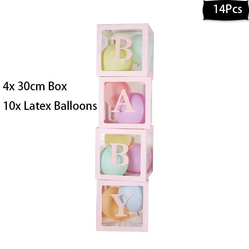 pink baby box WEIGAO, прозрачный держатель для воздушных шаров, латексные воздушные шары, арки, гирлянды для мальчиков и девочек, вечерние подвесные гирлянды для мальчиков и девочек - Цвет: pink baby box