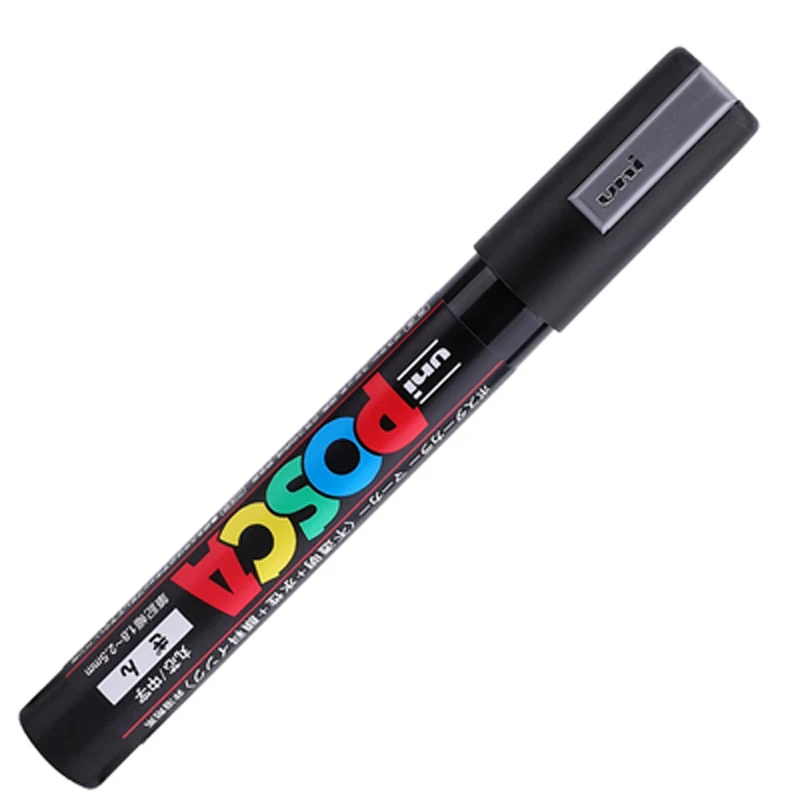 6/15 шт Uni Posca PC-5M Краска Маркер-средний Tip-1.8mm-2.5mm 17 цветов - Цвет: 6pcs Silver