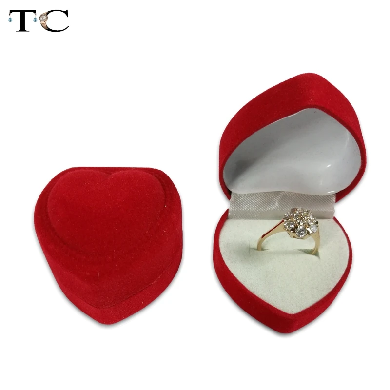 Оптовая продажа обручальное красное бархатное кольцо коробка для хранения