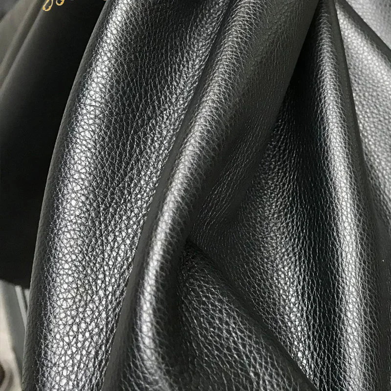 Черный натуральный борцовка мягкая кожа личи желтый cowhideleather полное зерно морщины 1,4-1,6 мм толщиной - Цвет: Черный
