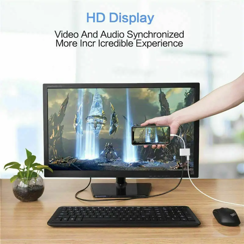 BESIUNI освещение для iPhone HDMI совместимый аудио адаптер ipad AV конвертер X/11/8P/6S/7P/iPad Air|av