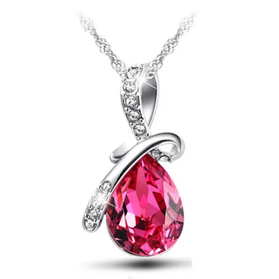 Hot Sell Top Class Fashion Heart Power Necklaces Crystal Jewelry New Girls Women Jewelry - Окраска металла: K