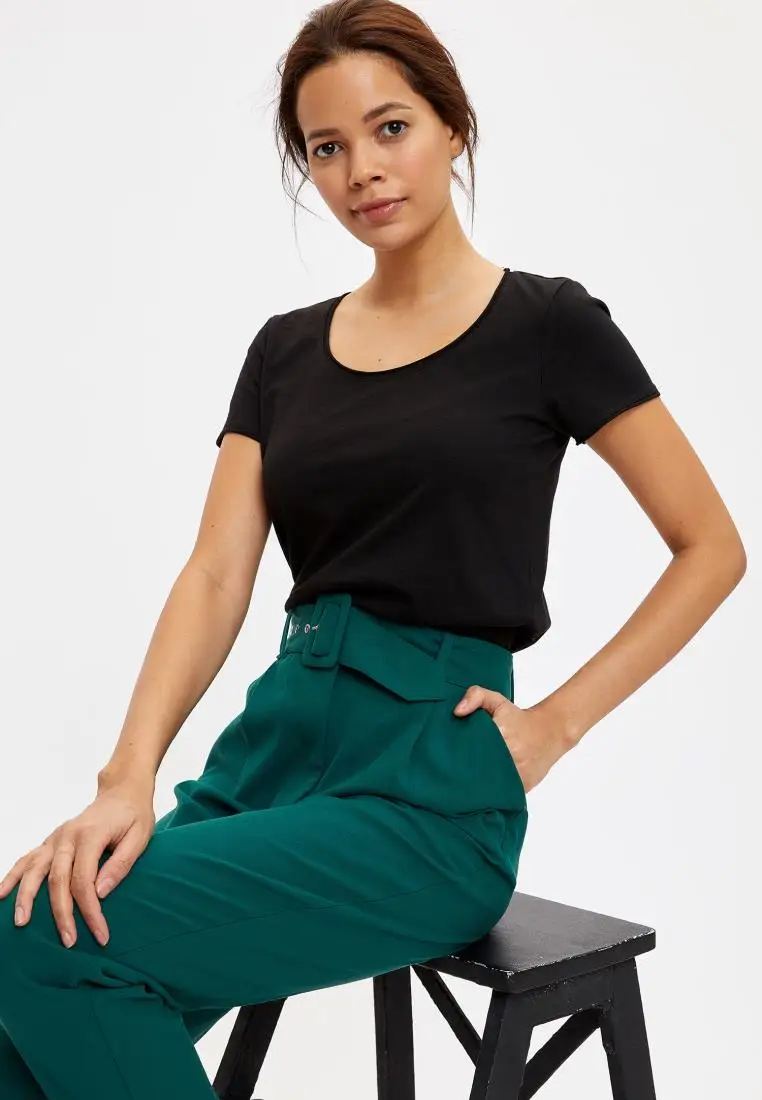 DeFacto весенние женские Модные Топы И Футболки на осень и грязно поло с воротником