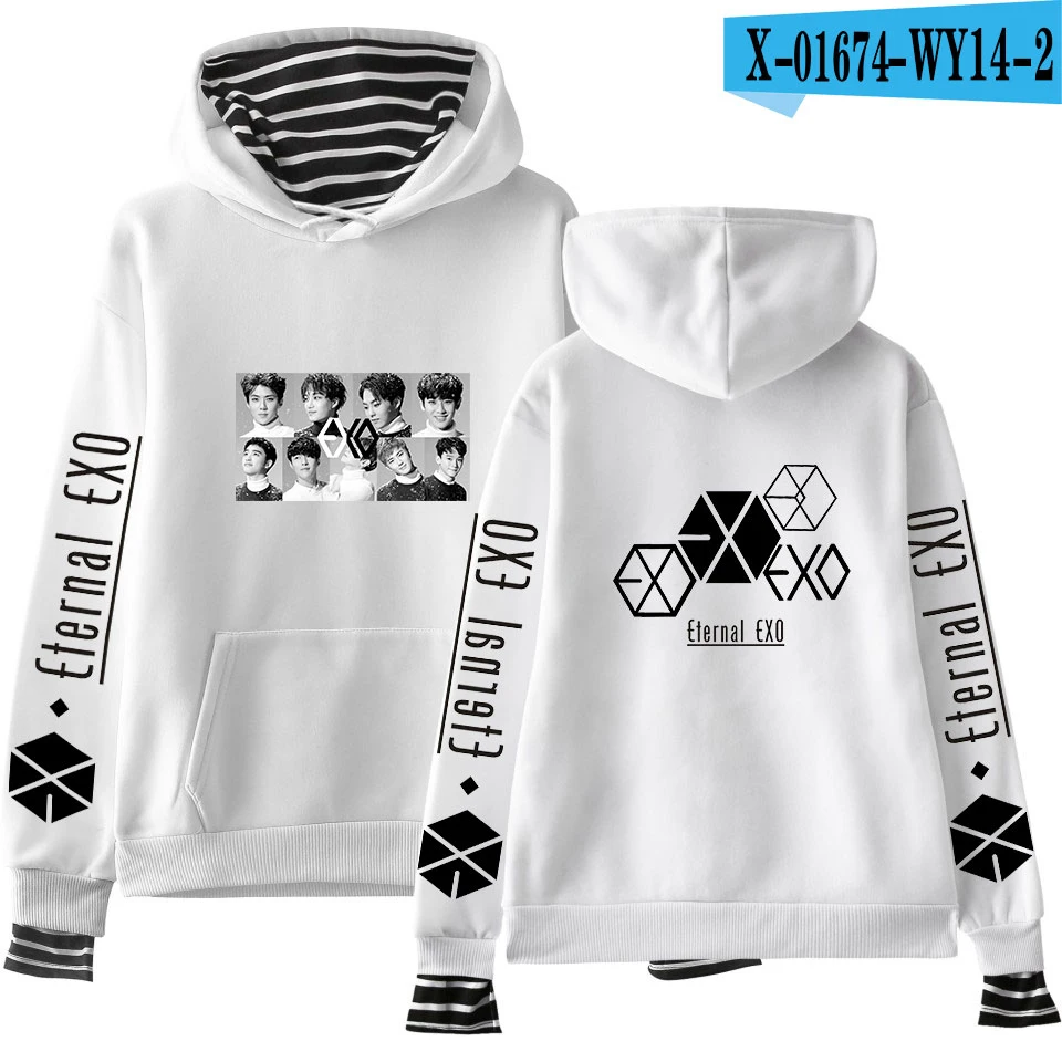 I EXO PLANET#5 толстовки KPOP хлопковые водолазки негабаритный свитер с капюшоном для женщин EXO PLANET#5 толстовки moletom плюс размер - Цвет: I