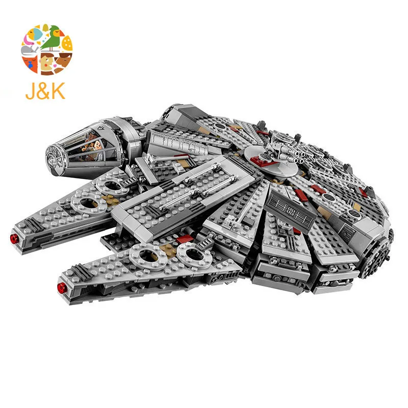 75105 1355 шт Звездные серии The Force Awakens Сокол Миллениум строительные блоки кирпичные
