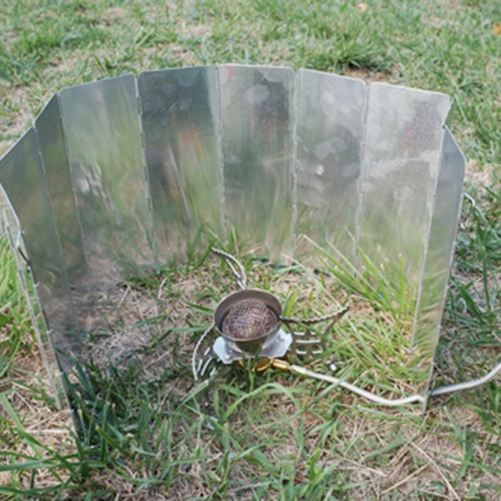 

12/14/16 Plates Outdoor Gas Stove Windshield Camping Stove Wind Shield Windproof Screen for Picnic Cooking Supplies