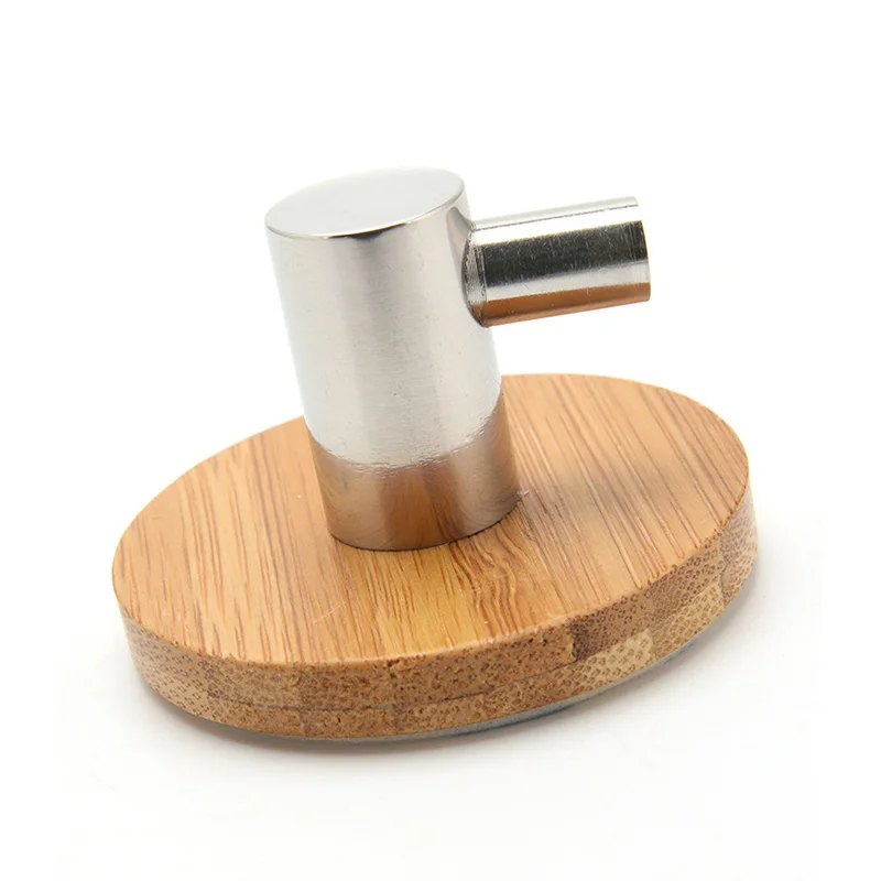 Клеящиеся настенные крючки натурального бамбука Нержавеющая сталь настенная