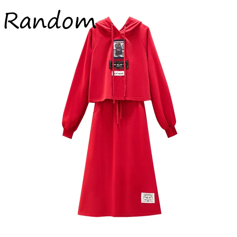 Женский зимний костюм-двойка свитер с капюшоном и трапециевидная юбка размеры до