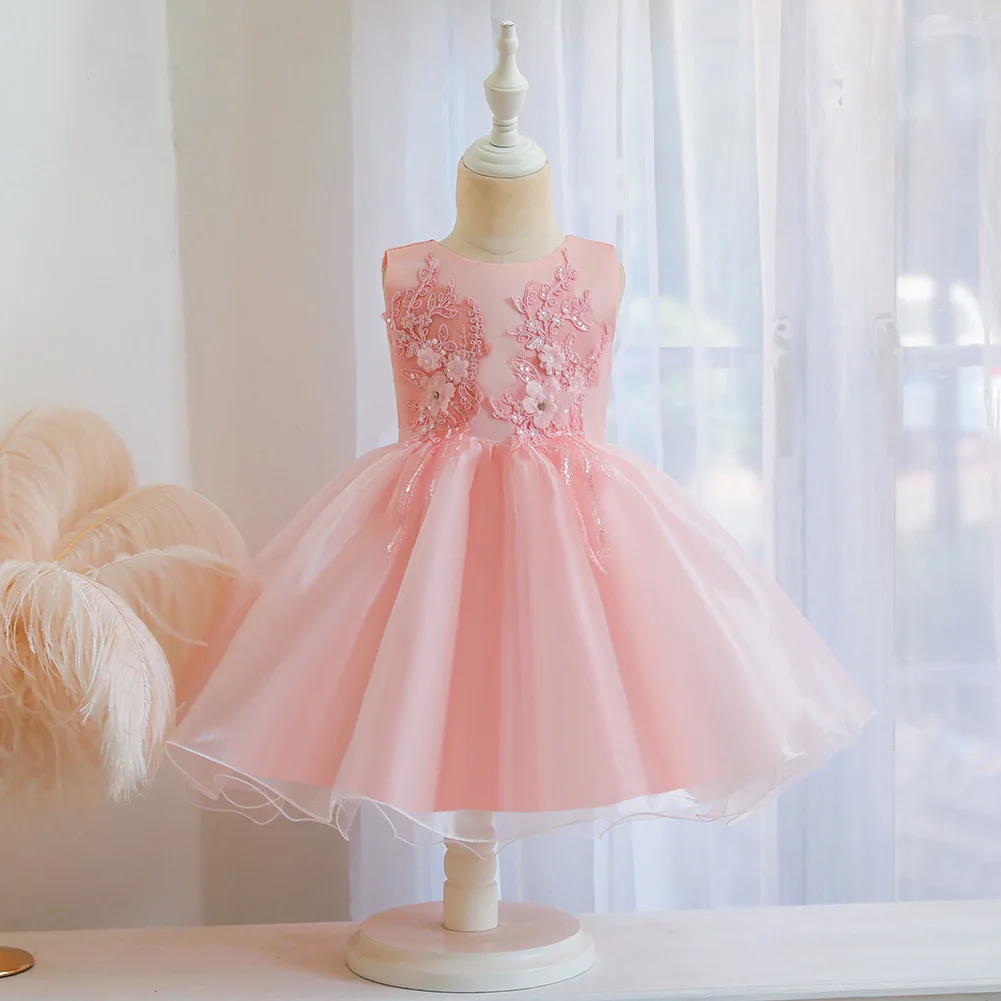 

Summer Baby Girl Dress 1 Year Birthday Pink Dress Girl Party Wedding Dress Tutu Princess Dress for Girl Children Vestidos 1-6Y