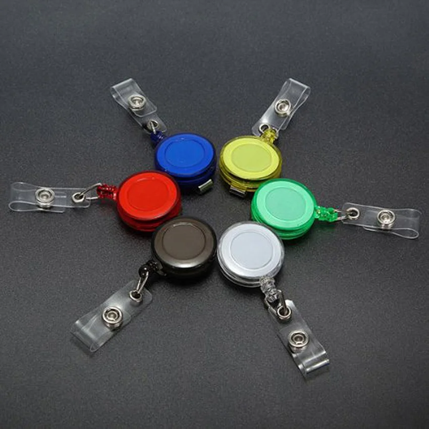 

2 Pcs Retractable Ski Pass Id Card Badge Holder Reel Pull Key Name Tag Card Holders For School Office Company Random Color Sent