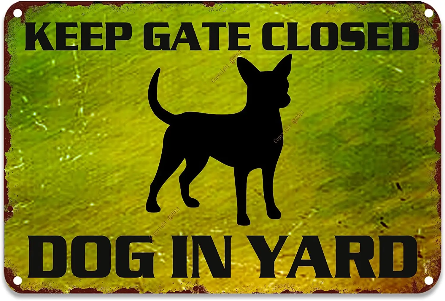 

TGDB Keep Gate Closed Dog in Yard Tin Signs Metal Wall Decor, Funny Art Decoration for Garden Man Man Cave Art Deco 8x12 Inches