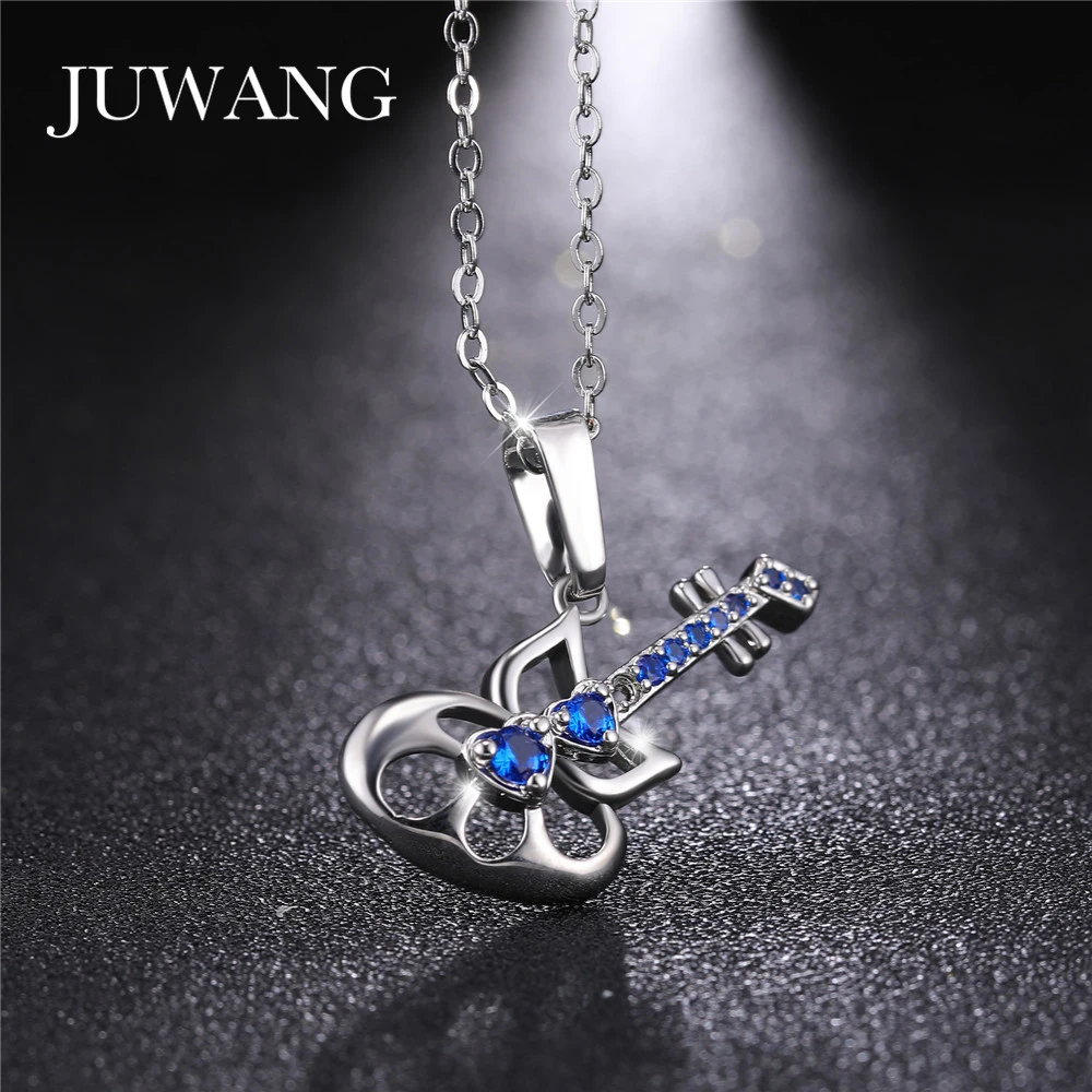 Женский кулон с фианитом JUWANG длинное ожерелье кристаллом скрипки вечерние