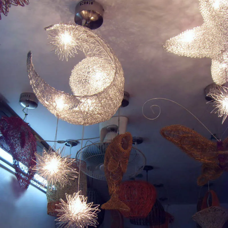 

Modern children's bedroom chandelier ceiling lamp Moon Star Branch chandelier Christmas home decoration lighting