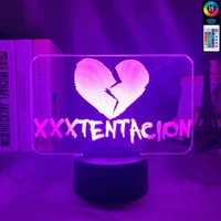 3d illusion lamp touch switch american rapper xxxtentacion icon heart broken decoration girls nightlight gift table lamp
