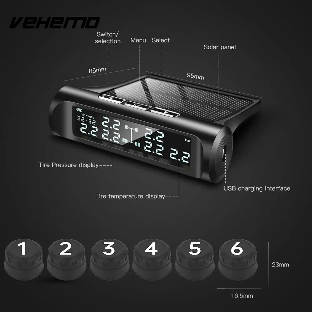 

2020 Tire Pressure Alarm Tire Pressure Monitoring System 9.0/14.0bar New Tire Pressure Monitoring for TPMS Truck Car