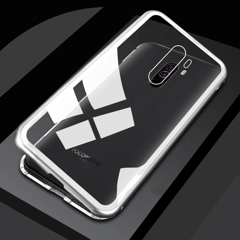 Металлический магнитный передний задний Чехол из закаленного стекла для Xiaomi Mi 8/