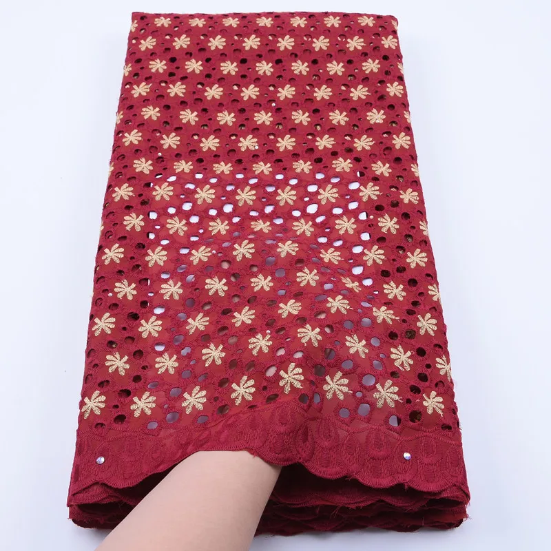 

High Quality African Swiss 100% Cotton Voile Lace In Switzerland Punch Holes Swiss Cotton Lace Fabric For Nigerian Dress F1751