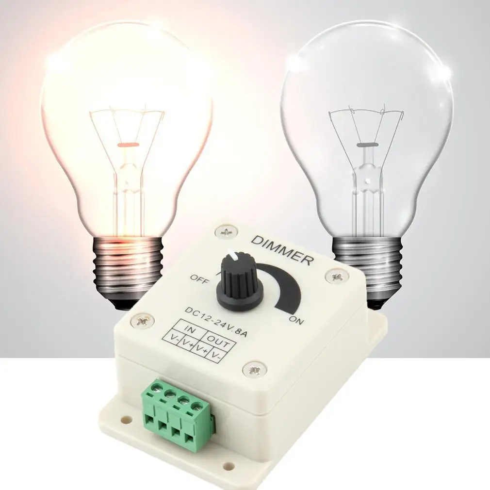 2 шт. DC 12V 8A Светодиодная лента для защиты света регулируемый регулятор яркости E |