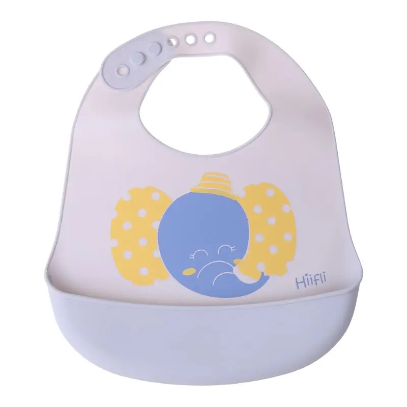 

Baby Silicone Bibs Infant Feeding Food Catcher Pocket Waterproof Saliva Towel =