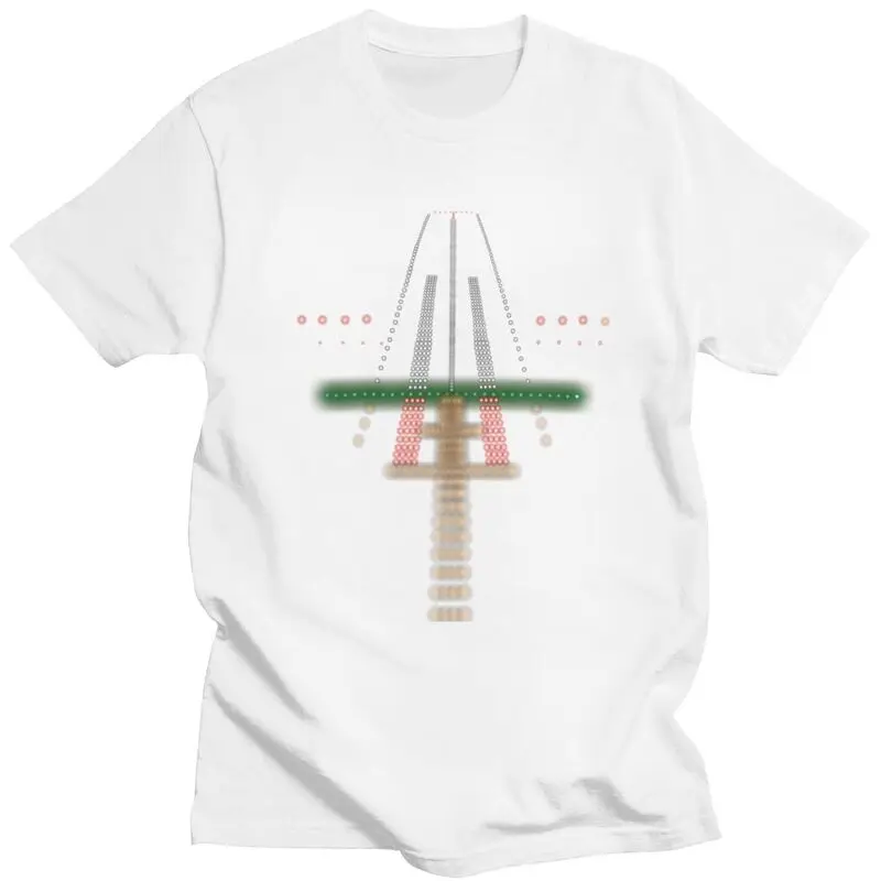 

Graphic Tees Airport Runway Lights At Night T Shirt Men Lycra Tshirt Short Sleeved Air Traffic Controller T-shirt Clothing Gift