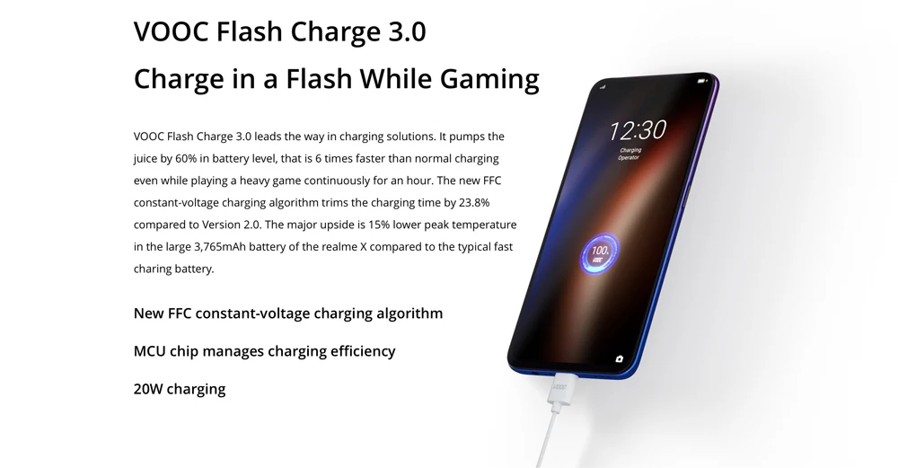 Realme X Snapdragon 710, четыре ядра, 4 ГБ, 64 ГБ, 6,53 дюйма, FHD+ мобильный телефон, 48MP камера VOOC 3,0, быстрое зарядное устройство, смартфон