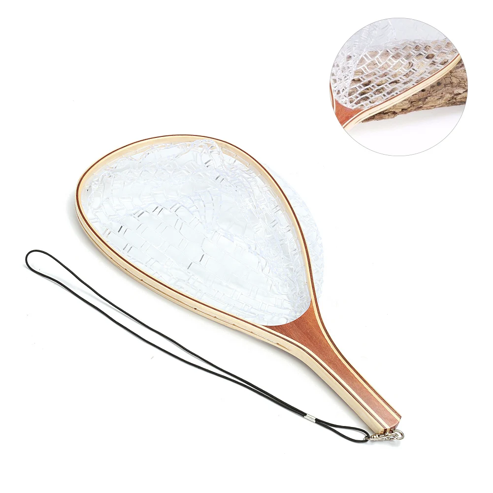 Деревянная ручка рыболовная посадочная сетка для ловли форели резиновая сеть с