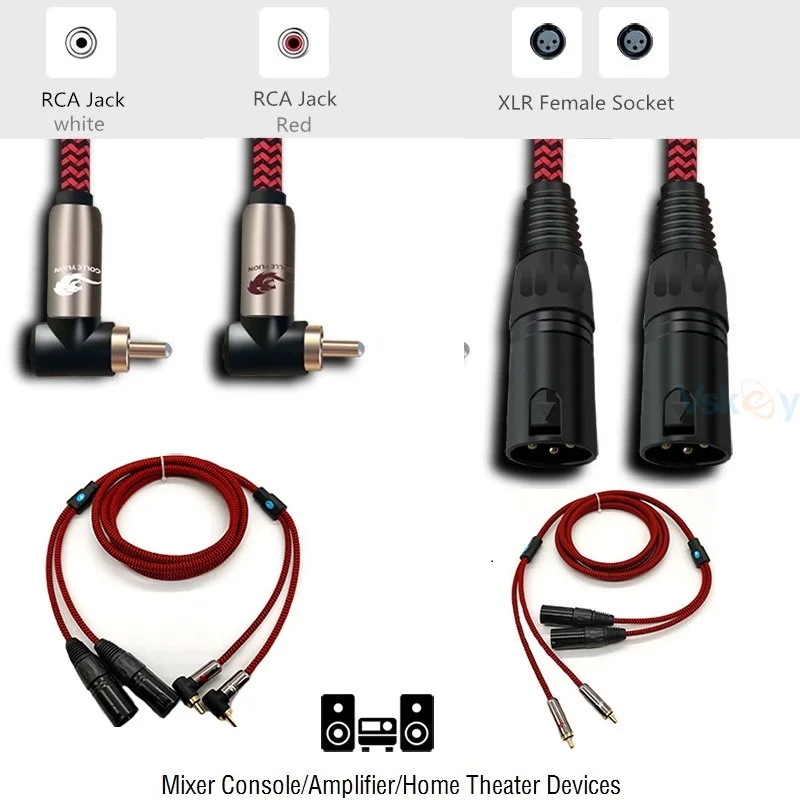 Двойной 2 RCA к XLR Мужской HiFi аудио кабель для микшер усилитель микрофонный динамик