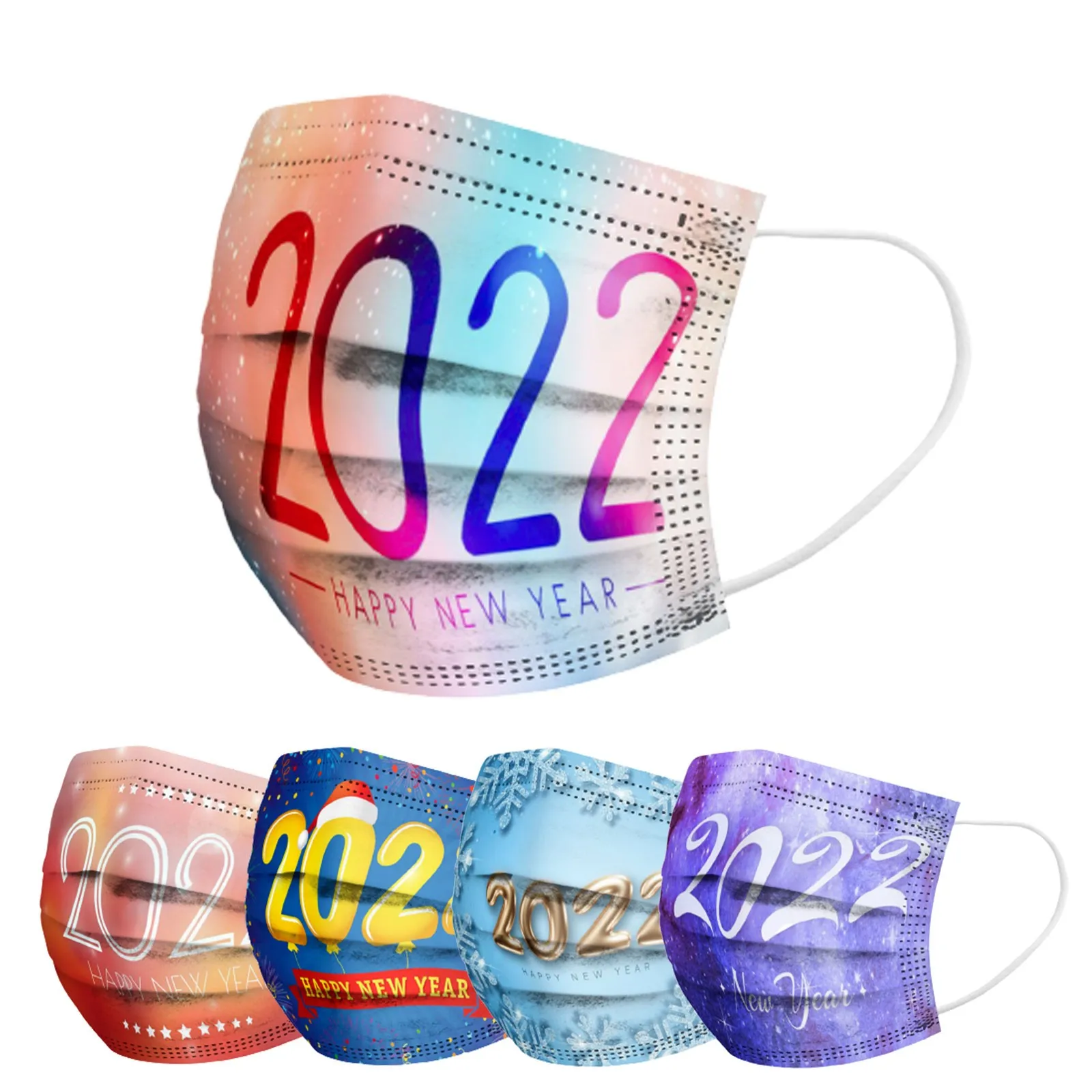 

50 шт. 2022 Рождественская одноразовая маска для лица, женские маски для лица, фильтрующая защита для детей, детская маска, маска для косплея на ...