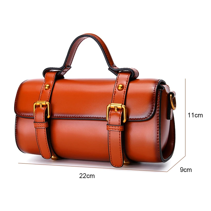 

Small Crossbody Bags vintage Handbag Leather Female Shoulder Bag Casual Women Barrel-shaped Messenger Bags Mini handbags women