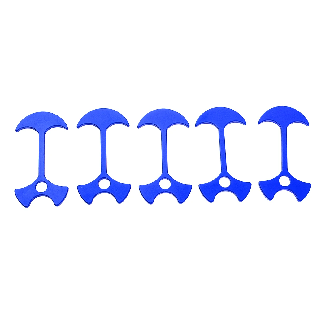 

Pack of 5 Premium Fishbone Rope Stoppers Tent Stakes Pegs Wind Rope Buckle Cord Camping Safety Accessories - 5 Color Avaliable