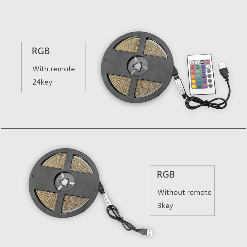 USB LED Strip 5050 RGB Changeable TV Background Lighting 50CM 1M 2M 3M 4M 5M DIY Flexible Light. | Освещение