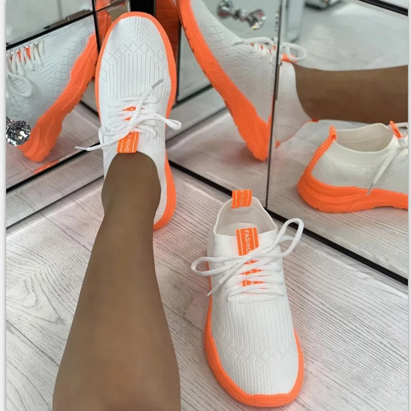 

New Spring 2021 Single Shoe Ladies Flat Comfortable Women's Shoe Ladies Lace Color Matches All Matching Sneakers