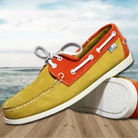 New Genuine Leather Loafers Men Moccasin Sneakers High Quality Causal Men Shoes women Footwear Docksides Classic Boat Shoes 46