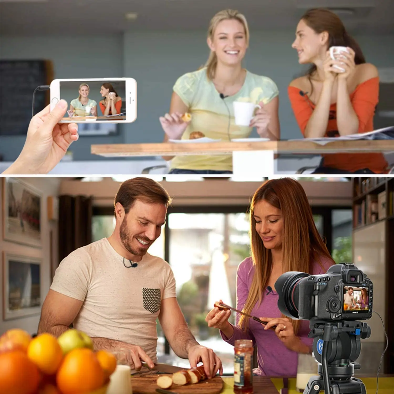 

BOYA BY-M1DM Dual Lavalier Microphone, Lapel Clip-on Omnidirectional Condenser Mic for iOS iPhone Android Phone DSLR Camera