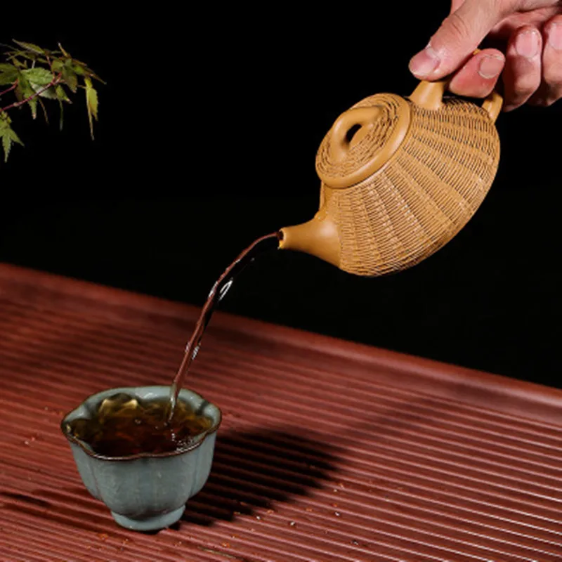 Чайник Yixing из натурального сырого материала чайный горшок с фиолетовым песком и