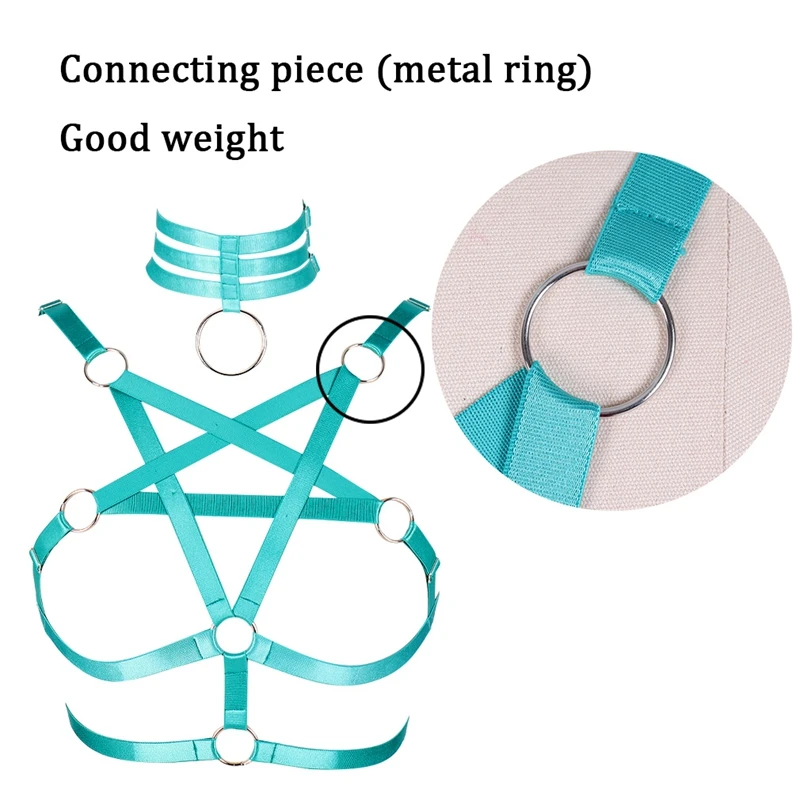 

Gothic Women's Crop Top Sexy Lingerie Neck To Chest Bondage Belt Ladies Harness Cage Bra Bodysuit Festival Rave Wear Fetish