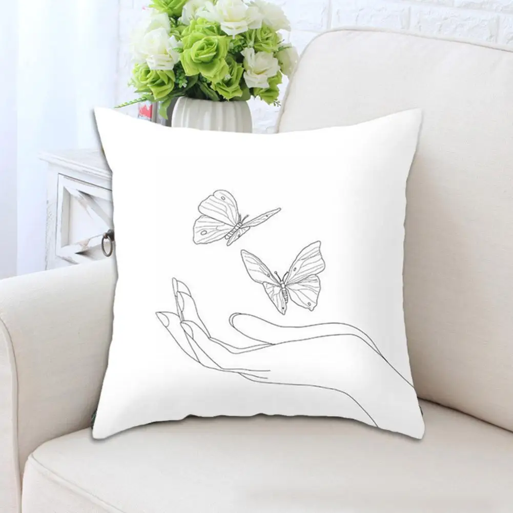 

New Design Square Portrait Cushion Pillow Covers Black Sofa White And Pillowcase Home Printing Cover Pillow Cushion K0C8