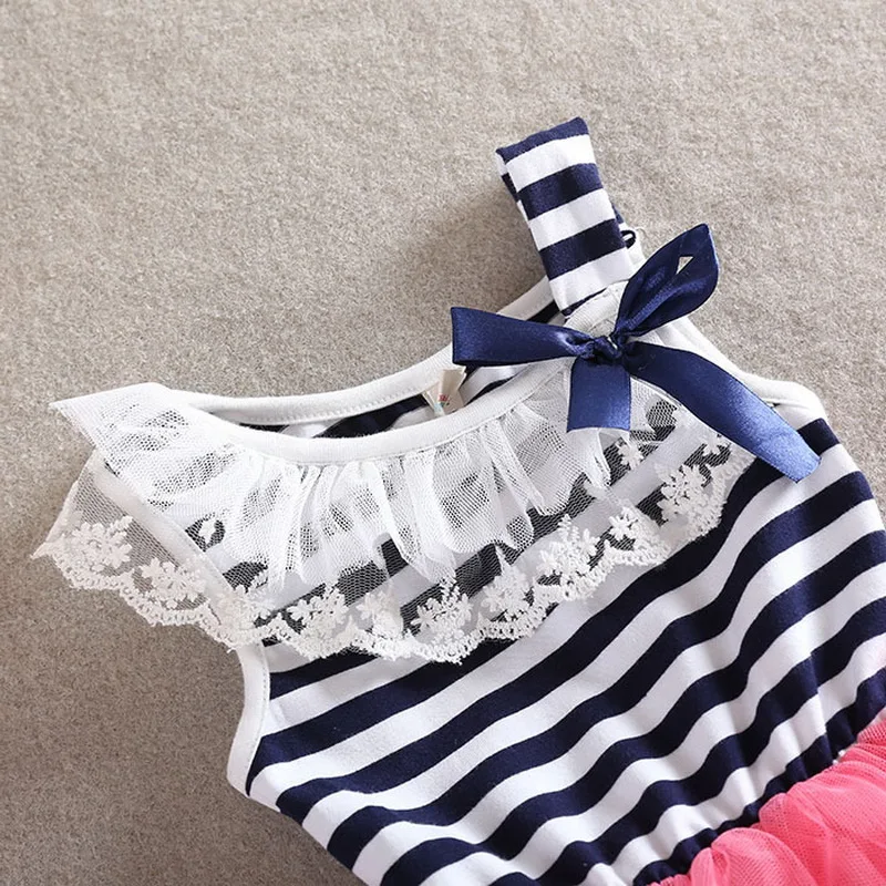 Летнее пляжное платье для маленьких девочек детское платье-жилет в полоску