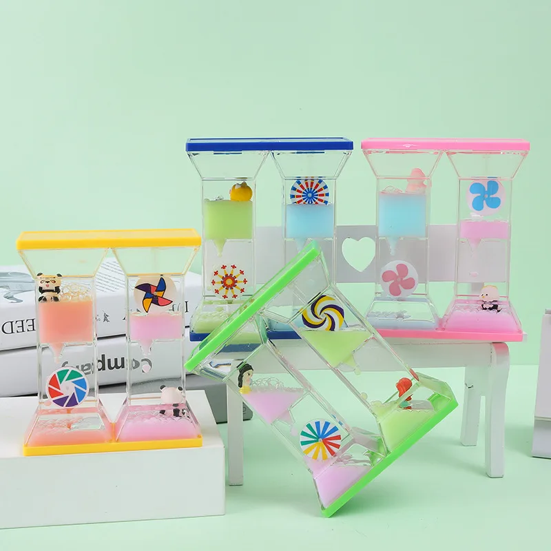 

INS Dream pink pudding color oil drip hourglass water drop liquid decompression daze timer oil leakage ornament birthday gift