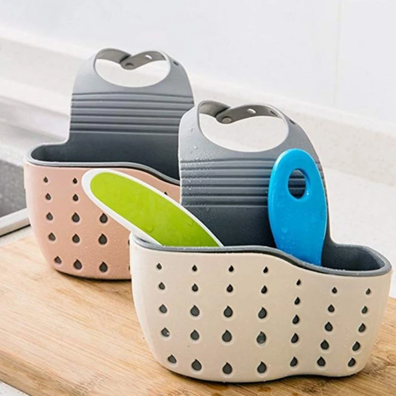 

Sink Shelf Soap Sponge Drain Rack Silicone Storage Basket Bag Faucet Holder Adjustable Bathroom Holder Sink Kitchen Accessorie