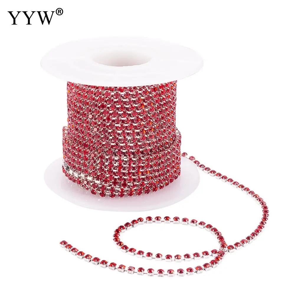 10 ярдов/катушка 2 мм цепочка с кристаллами сделай сам плотная отделка стразы