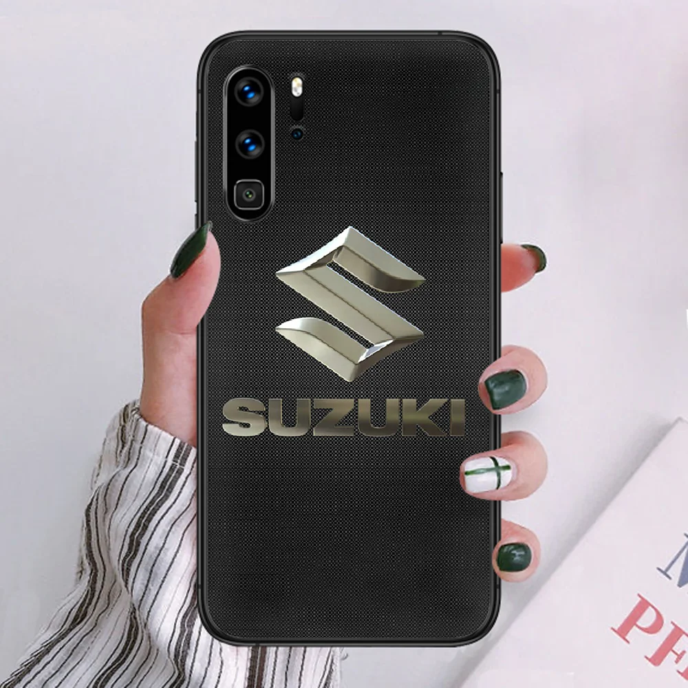 

Suzuki logo Phone case For Huawei P Mate Smart 10 20 30 40 Lite Z 2019 Pro black bumper 3D coque soft funda fashion waterproof