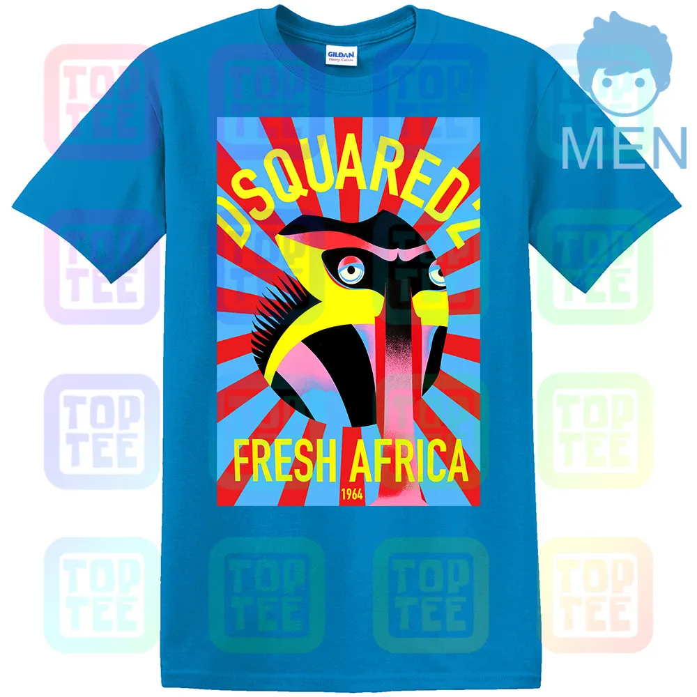 MEN-ROYAL BLUE Фирменная Новинка DSQ Fresh Africa Мужская футболка Распродажа топы Мужские Женские Унисекс Размер: S-3XL - Цвет: MEN-ROYAL BLUE