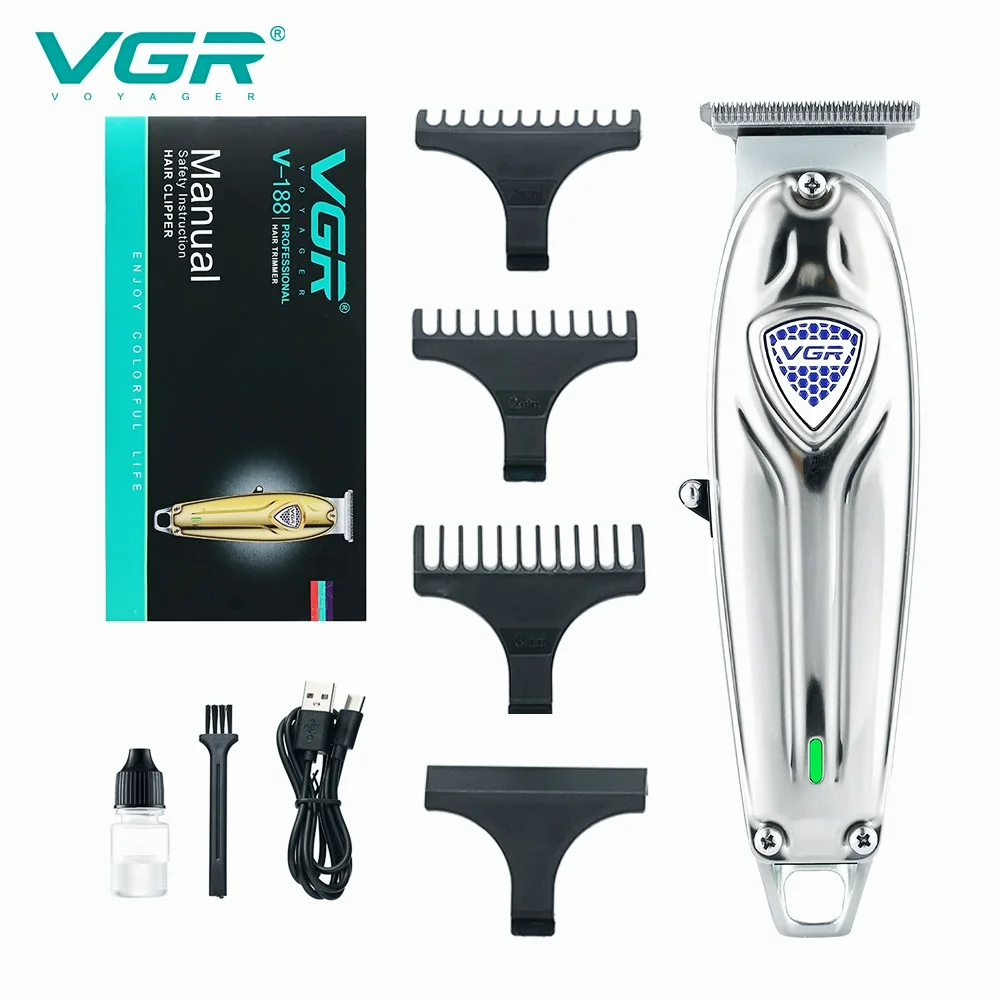 VGR Metal Electric Hair Clipper Hair Cutting Machine Professional Hair Trimmer For Men Haircut Machine Barber USB Charging V-188 enlarge