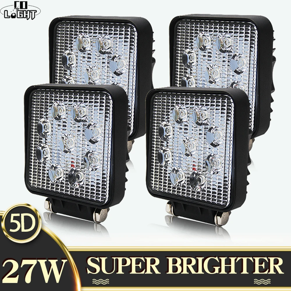 CO LIGHT 4inch Work LED Light Bar 27W Car Bright Led Beams 12V 24V Lamp For Jeep ATV SUV 4WD 4x4 Tractor Off-road | Автомобили и