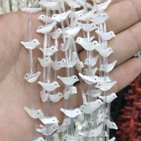 612pcs natural white shell beads bird shape mother of pearl beads for jewelry making diy necklace earring 15x6mm