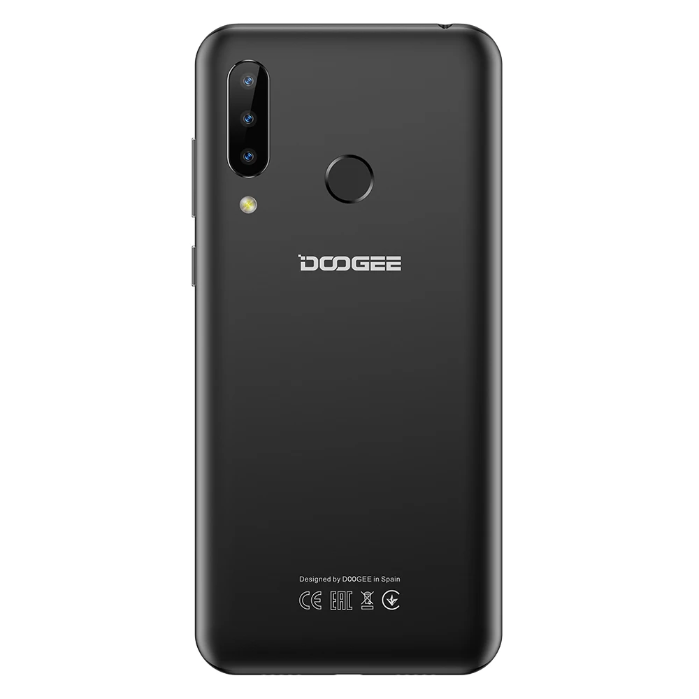 Black Doogee N20 4G смартфон 6," экран капли мобильный телефон 4 Гб+ 64 Гб Восьмиядерный 16 МП Тройная задняя камера 4350 мАч 10 Вт Быстрая зарядка - Цвет: Black