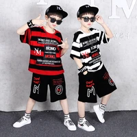 hip hop style summer suits for boy oversized cartoon bear print short sleeve t shirt shorts 2pcs sets clothes for teenagers