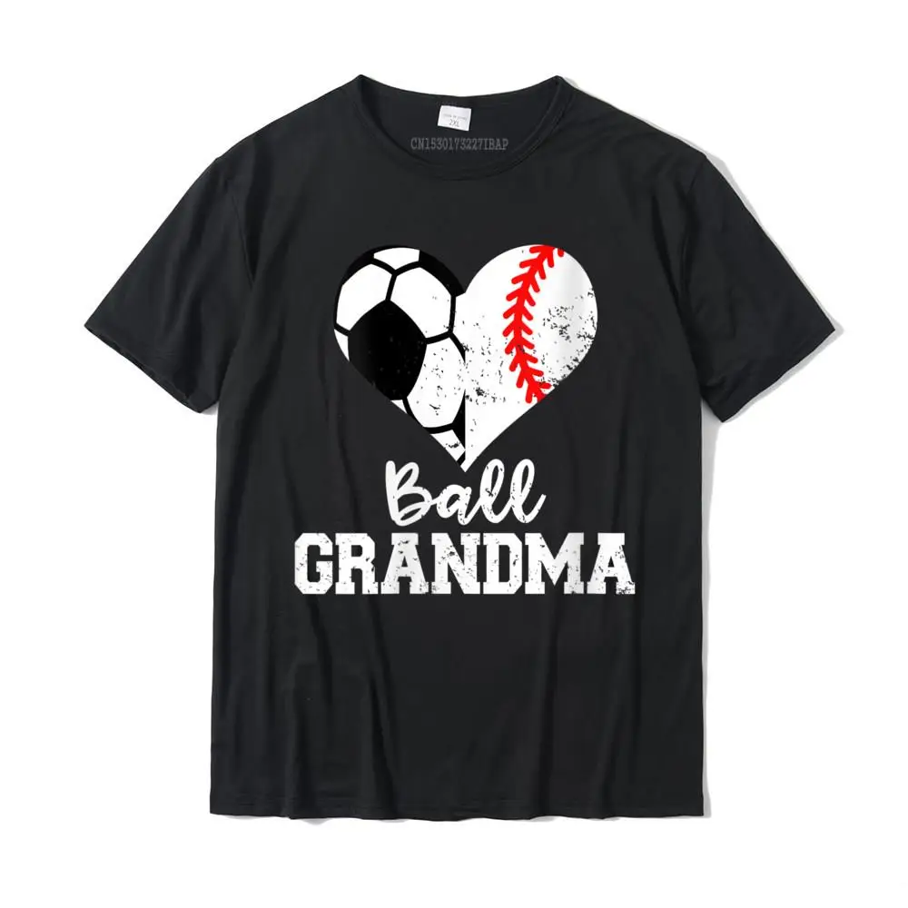 

Womens Ball Grandma Funny Soccer Baseball Grandma Round Neck T-Shirt Cotton Tees Party Newest Printed On Tshirts